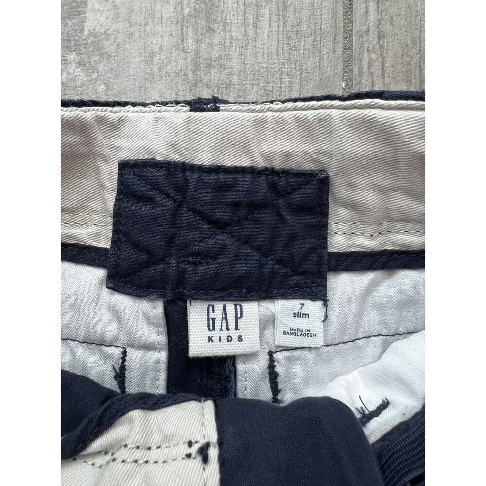 Gap Kids Toddler Boys Youth Cargo Shorts Navy Blue Casual Summer 7 Slim Utility